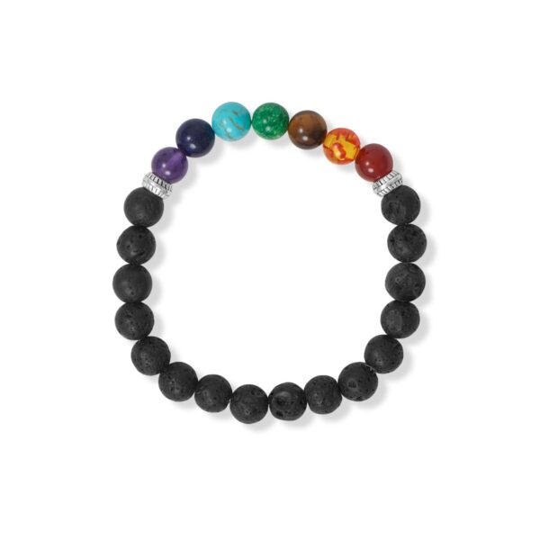 7 Chakra Healing Bracelet with Volcanic Lava Bracelet - Perfect for Protection, Energy, & Healing